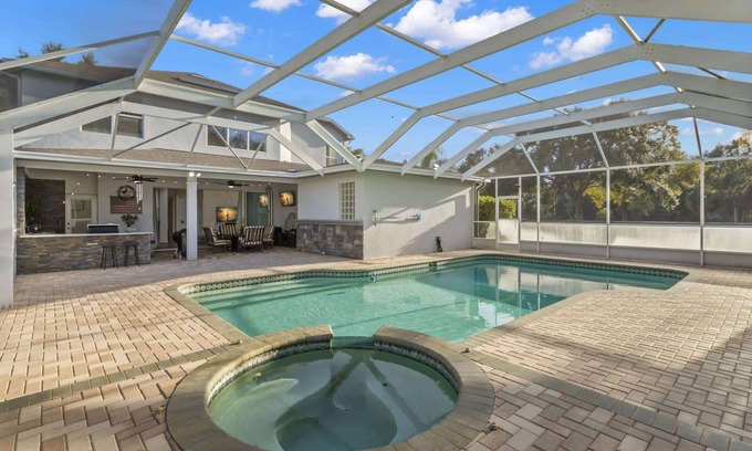 Port Richey House | Majestic 3-Acre Heated Pool Estate ~ Scenic View ~ Events