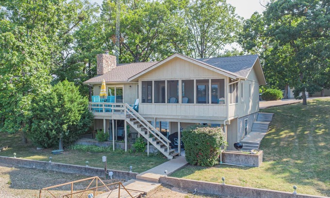 Lake of the Ozarks House | Mallard Point, Dock, Gentle Shoreline, lily pad