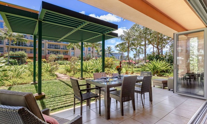 Honokowai Condo | Maui Resort Rentals: Honua Kai – 8BR Groundfloor Residence, Over 5300 Combined Sq. Ft., Massive Lawn Areas, Steps to Pools/Beach/B.B.Q.s!