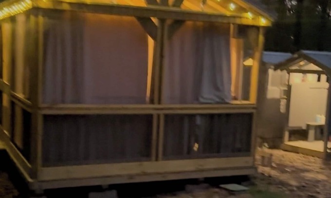 Mentone RV Rental | Mentone glamping getaway in a private screened in cabin in charming Mentone