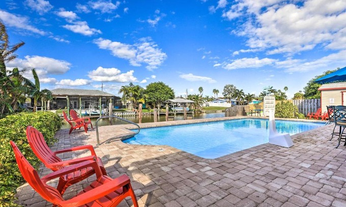 Merritt Island House | Merritt Island Home on Canal Private Heated Pool!