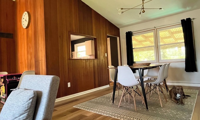 Miller Beach House | Mid Century Miller Beach House near Indiana Dunes with game room and fire pit.