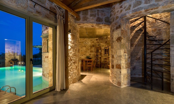 Evgiros Villa | Mint Tower Luxury Stone Tower Villa In The Middle Of Nature With Stunning View