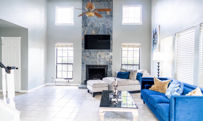 Northeast Carrollton House | Modern 2-bedroom home with loft and indoor fireplace!