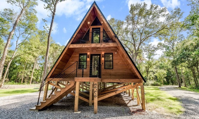 Modern A-Frame Cabin by Rip Van Winkle Gardens w/ Hot Tub and Fireplace ...