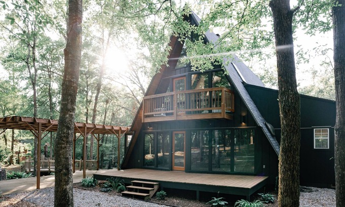 Chambers County Cabin | Modern A-Frame cabin with Dock on West Point Lake