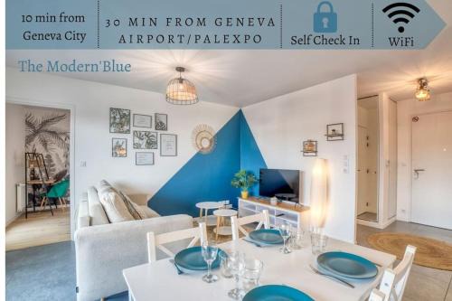 Annemasse Apartment | Modern'Blue - Gare Annemasse à 3min-Genève accès direct