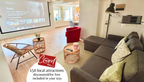 Lenzkirch Apartment | Modern & Groß, Heimkino mit Popcorn, Parken, nah am See, ideal für Familien