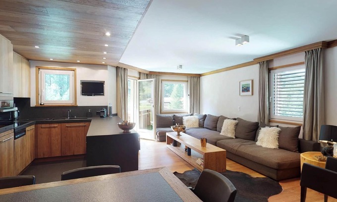 St. Moritz Apartment | Modern in alpine style designed apartment with tasteful details