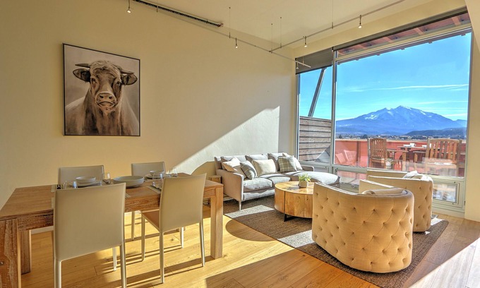 Dolores Lofts Condo | Modern Industrial Loft w/Spectacular Sopris Views, Fireplace, Central Location!