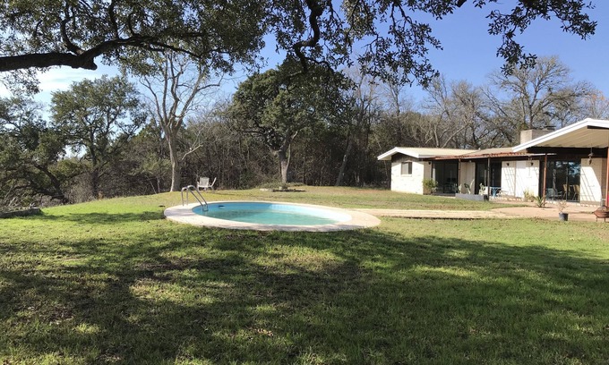 Manchaca House | Modern Ranch House on 30 Private Acres! Swimming Pool, Fishing, Great for Family