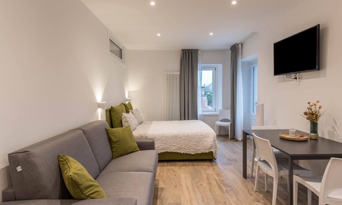 Arco Apartment | Modern River Studio Apartment with Mountain View in Central Location; Parking Available