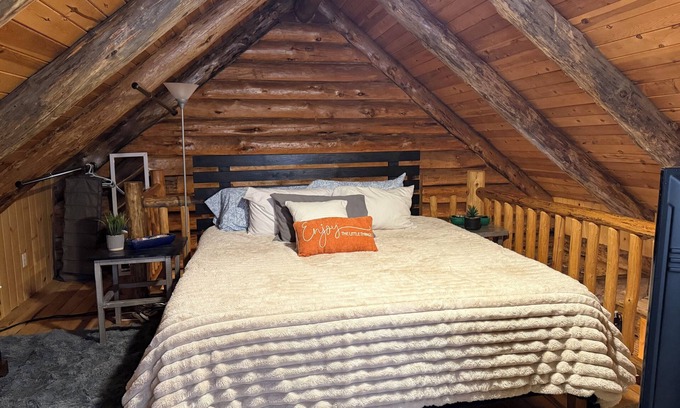 Brainerd Cabin | Modern Rustic authentic log cabin on Borden Lake.