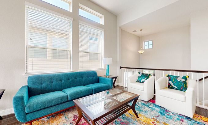 North San Antonio - SAT House | Modern townhome with enclosed yard, private balcony, & W/D - near local park