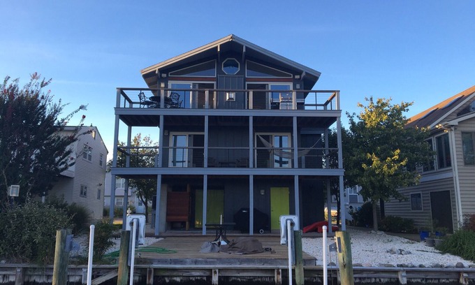 South Bethany Harbor House | Modern Waterfront Home with boat access and a short walk to the beach