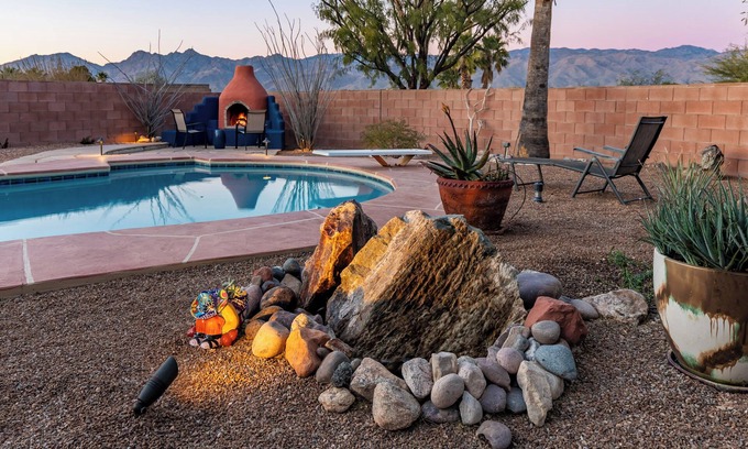 Tucson House | Mountain Views, Pool, Hot Tub, Outdoor Fireplace