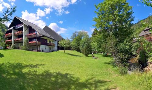 Menzenschwand-Hinterdorf Apartment | Naturidyll am Fluß - Ferienhaus Albmatte - großer Garten zum grillen und entspannen-direkt neben dem Radon Revitalbad mit Sauna und Thermalbecken