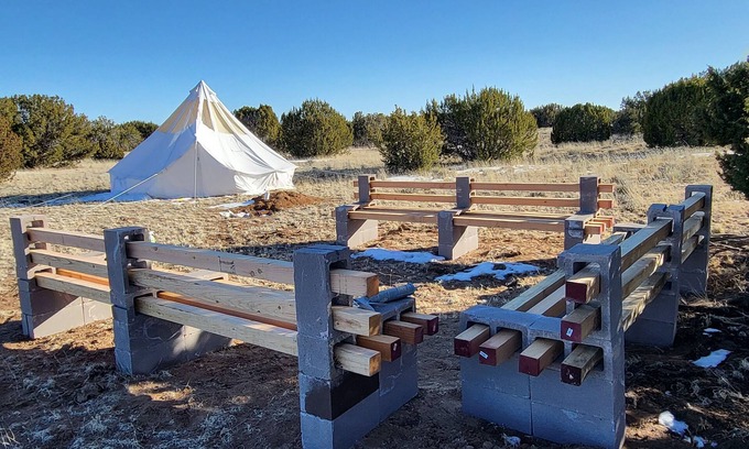 Chambers RV Rental | Naturistic Bell Tent with Firepit Overlooking the Mountains!