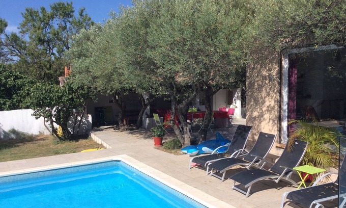 Saint-Jean-de-Cornies House | Near the sea and montpellier, house with large pool surrounded by olive trees