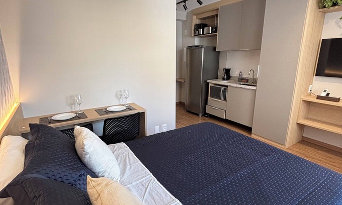 Santo Amaro Apartment | New and equipped studio close to the American consulate and subway