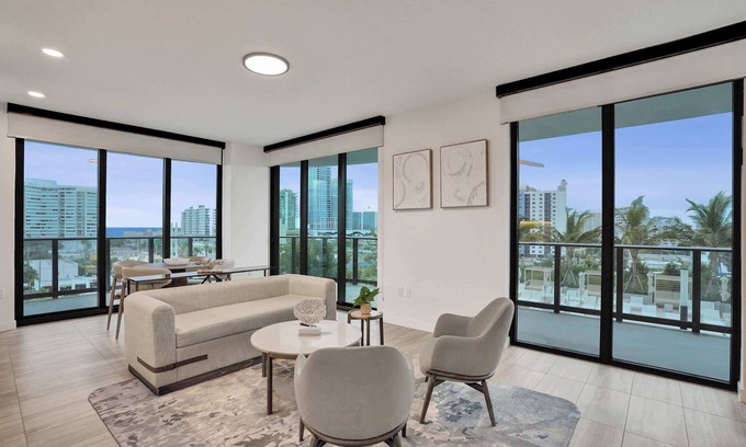 North Beach Condo | New Coastal Luxury | Elegant 2BR/2 BA in Premier Miami Beach High-Rise