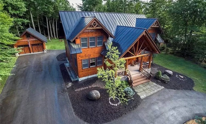 Old Forge House | New Large Adirondack Lodge with Pond Waterfront and A/C