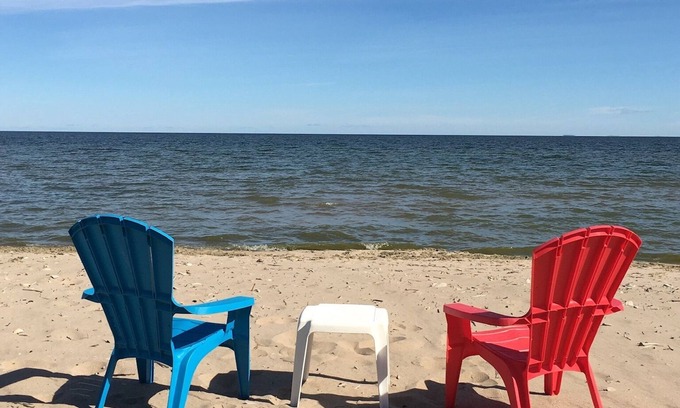 Bark River House | New Listing! Lake Michigan Beachfront for All Seasons