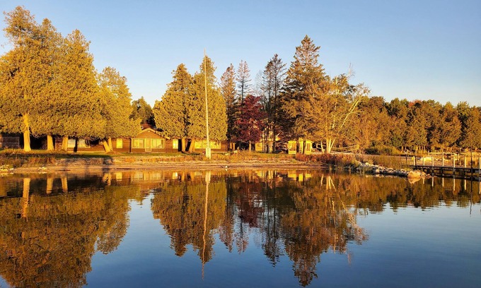 Hessel Cabin | NEW LISTING! WATERFRONT LAKE HURON w/covered dock. Close to Mackinac Island