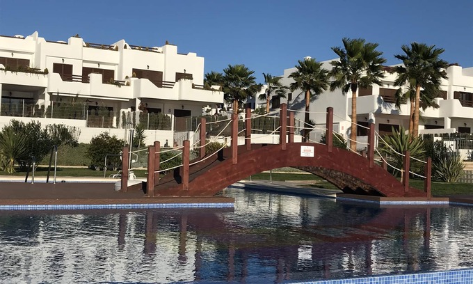 Mar de Pulpi Apartment | New LUXURY IBIZA style apartment + ROOF TERRACE @ BEACH & VILLAGE, sports & golf