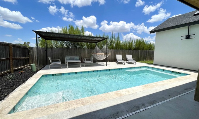 Pharr House | Newly built modern farmhouse w/private pool! Central location