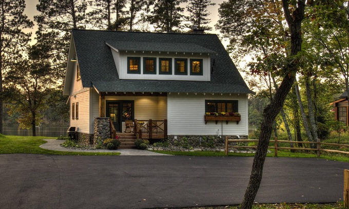 Crosslake House | Newly Constructed Lakeside Cottage-Heavenly Porch-2 Fireplaces-Includes Pontoon!