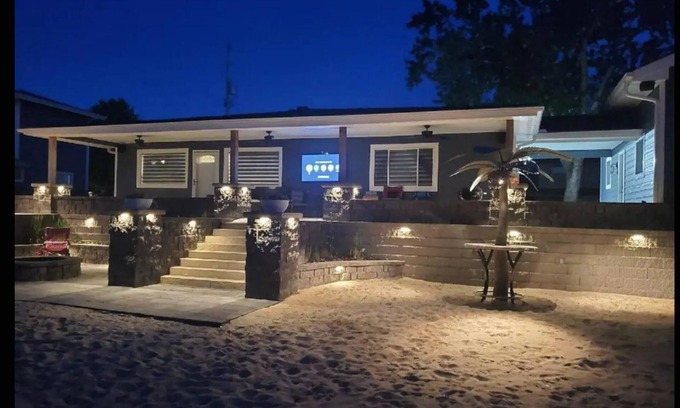 LaPlatte I House | Newly remodeled Beachfront home on privately owned lake .