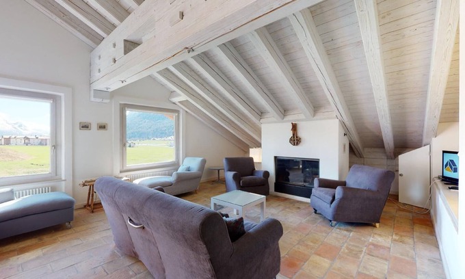 Surlej Apartment | Nice 4 -room apartment on two floors, on the second and top floor, approx.