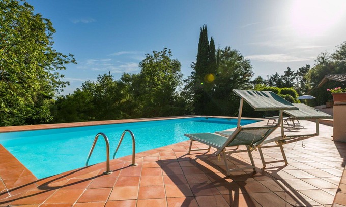 Poggiarello House | Nice apartment in villa for 4 guests with pool, WIFI, TV, terrace, panoramic view and parking