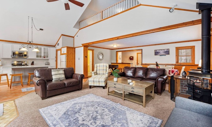 Boyne City House | Northern Michigan Cabin with Private Hot Tub | Pet Friendly | Sleeps 12