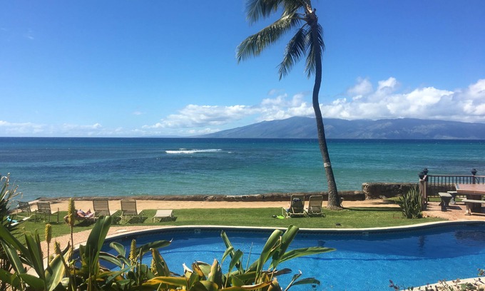 Honokowai Condo | Ocean/Beach Front/Air Conditioned. Watch the whales from your private lanai.