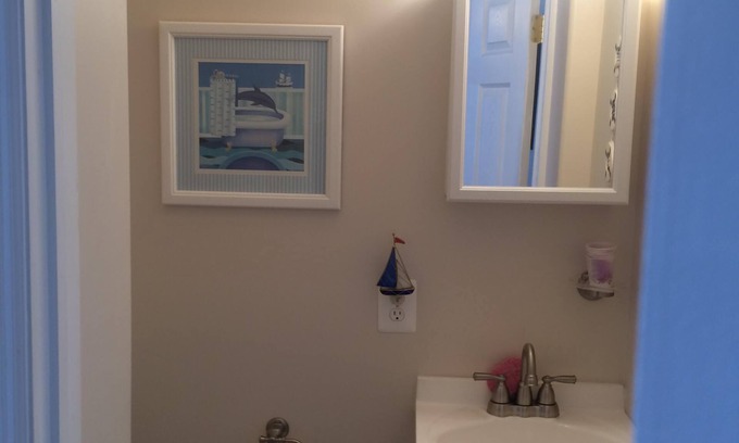Ship Bottom Condo | Ocean side, 2 Floor Condo, 3rd from the Beach with a fenced in Patio!