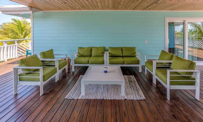 Great Guana Cay House | Ocean Sunrise, Sea of Abaco Sunsets on the Breezeway- SEASONS In The Sun