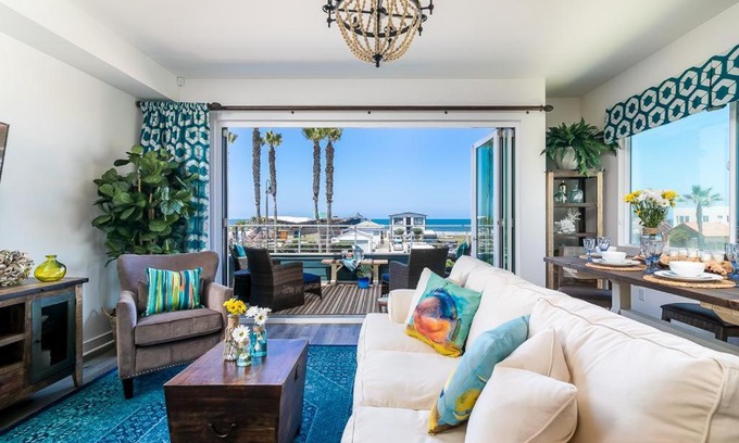 Imperial Beach House | Ocean View 3 Bedrooms Condo, just steps from the park, pier & water!