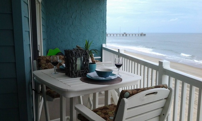 South Nags Head Condo | Oceanfront condo in OBX Fully Renovated 2 Bedroom, 2 Bath Condo On The Beach