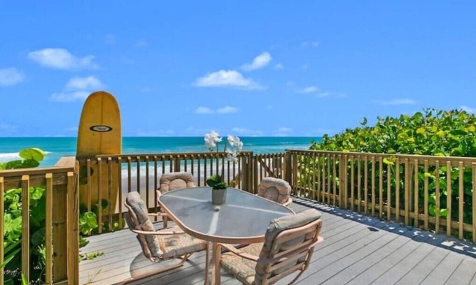 Melbourne Beach House | Oceanfront home with solar-heated pool facing the beachn