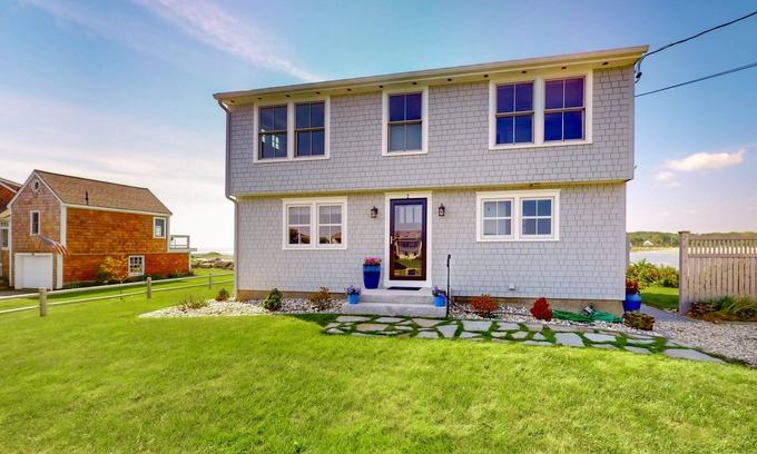 Biddeford House | Oceanfront home with stunning views of the cove & sunset, steps to the beach