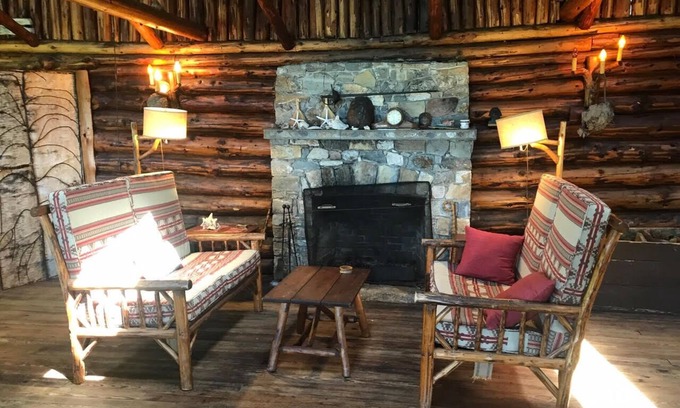 Southport House | Oceanfront Log Cabin with Dock on Southport Island - 7 acres with westerly views