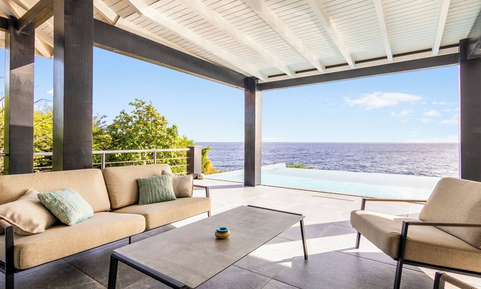 St. Marie Villa | Oceanfront villa on a secure resort with restaurants, beach and dive shop.