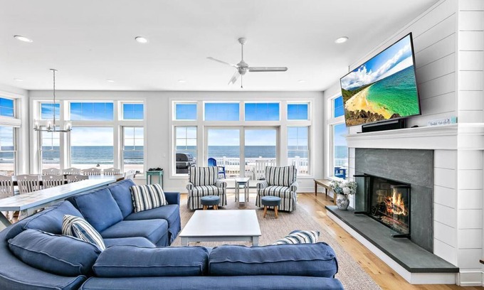 South Beach Haven House | Oceanfront with Hot Tub: private beach access! South of Beach Haven. Sleeps 12+