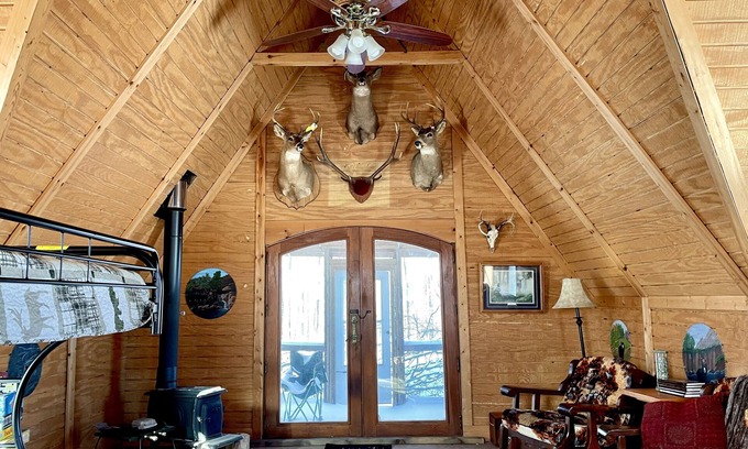 Westboro Cabin | Off grid solar a-frame cabin Northwoods Farm Stay Hundreds of Acres to Explore