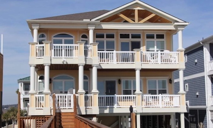 Ocean Isle Beach House | OIBDAYS - Ocean Front | A+Kitchen | Elevator | Heated Pool | 6bed 6bath | Luxury