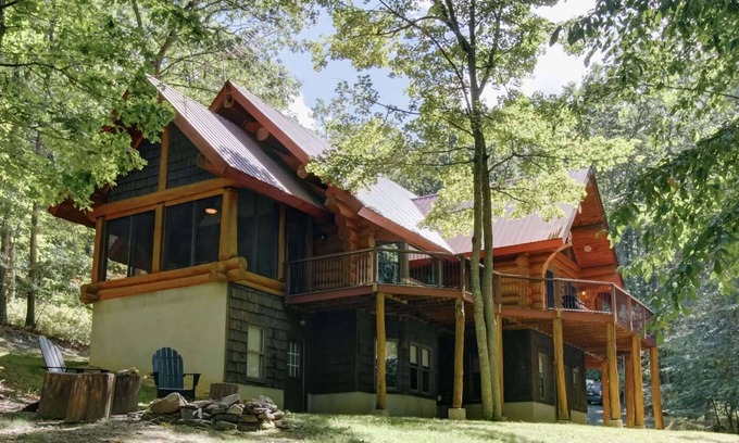 Valley Springs House | One of a Kind Log Home Tucked Away in the Woods!