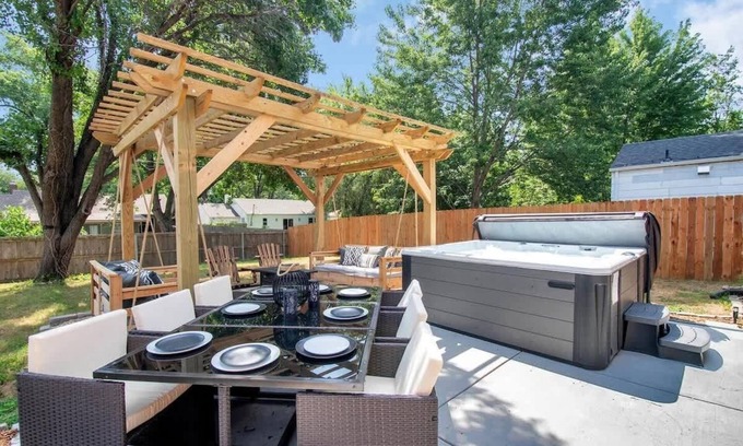 Wichita House | Opulent Oasis - Spa! FirePit! 3 Kings!