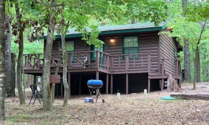 Broken Bow Cabin | Orange Blossom 1 Bedroom Cabin Sleeps 6, Stocked Pond off Deck.